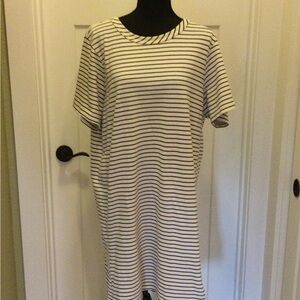 Striped Black and White Casual Dress